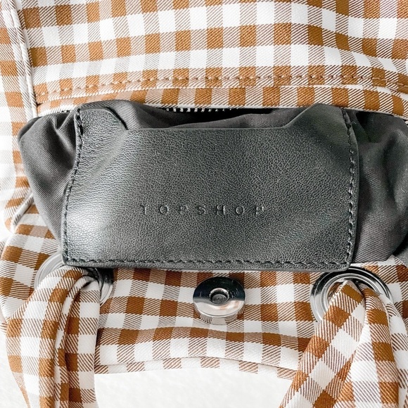 Topshop Brown and White Checkered Mini Bag - Picture 9 of 13